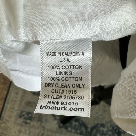 Trina Turk Women's Cut Trellis Lucia Eyelet Lace Short Tank Sun Dress Size 8 - Picture 9 of 9